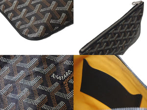 GOYARD Senna PM Clutch Bag SENAT2PMLTY01CL01P Black PVC Leather with Silver Hardware, Excellent Condition, Pre-owned, 4c073724 