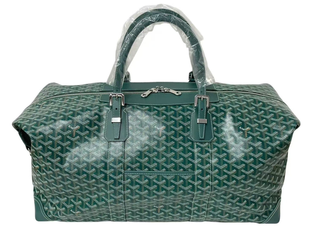 未使用 GOYARD ゴヤール 55 ヘリンボーン PVCレザーボストンバッグ グリーン 2025年中古 4c073725 