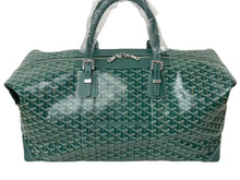 画像をギャラリービューアに読み込む, 未使用 GOYARD ゴヤール 55 ヘリンボーン PVCレザーボストンバッグ グリーン 2025年中古 4c073725 