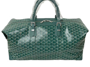 未使用 GOYARD ゴヤール 55 ヘリンボーン PVCレザーボストンバッグ グリーン 2025年中古 4c073725 