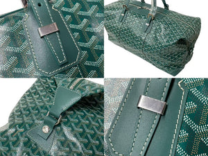 未使用 GOYARD ゴヤール 55 ヘリンボーン PVCレザーボストンバッグ グリーン 2025年中古 4c073725 