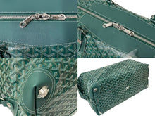 画像をギャラリービューアに読み込む, 未使用 GOYARD ゴヤール 55 ヘリンボーン PVCレザーボストンバッグ グリーン 2025年中古 4c073725 