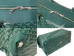 未使用 GOYARD ゴヤール 55 ヘリンボーン PVCレザーボストンバッグ グリーン 2025年中古 4c073725 