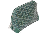 Load image into Gallery viewer, 新品未使用 GOYARD ゴヤール ポーチ ヴァンドーム コスメティックポーチ グリーン シルバー金具 中古 4c073726