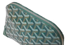 Load image into Gallery viewer, 新品未使用 GOYARD ゴヤール ポーチ ヴァンドーム コスメティックポーチ グリーン シルバー金具 中古 4c073726