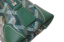 Load image into Gallery viewer, 新品未使用 GOYARD ゴヤール ポーチ ヴァンドーム コスメティックポーチ グリーン シルバー金具 中古 4c073726