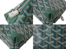 Load image into Gallery viewer, 新品未使用 GOYARD ゴヤール ポーチ ヴァンドーム コスメティックポーチ グリーン シルバー金具 中古 4c073726