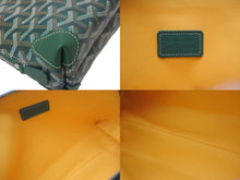 Load image into Gallery viewer, 新品未使用 GOYARD ゴヤール ポーチ ヴァンドーム コスメティックポーチ グリーン シルバー金具 中古 4c073726