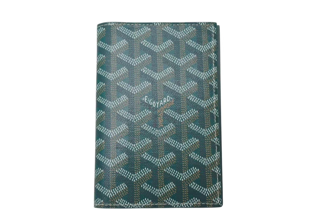 新品未使用 GOYARD ゴヤール パスケース パスポートケース グルネル PVCコーティングキャンバス グリーン 中古 4c073727