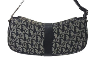 ChristianDior クリスチャンディオール Dチャーム ホーボー ワンショルダーバッグ トロッター ブラック シルバー金具 美品 中古 4c073735