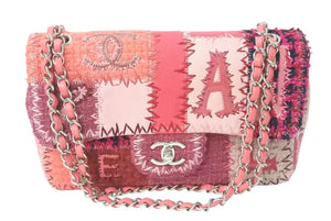 極美品 CHANEL シャネル デカマトラッセ 30 ラージ ショルダーバッグ フランス製 ツイード レザー ピンク シルバー金具 中古 4c073736