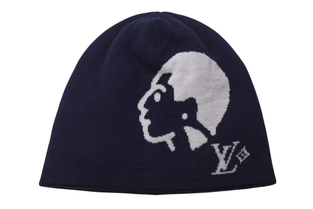 新品未使用 LOUIS VUITTON ルイヴィトン BONNET FACES ボンネットフェイシズ ビーニー ニットキャップ M5225A 25AW ネイビー 中古 4c073750