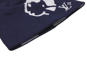 新品未使用 LOUIS VUITTON ルイヴィトン BONNET FACES ボンネットフェイシズ ビーニー ニットキャップ M5225A 25AW ネイビー 中古 4c073751