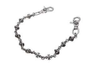 極美品 CHROME HEARTS クロムハーツ C CROSS SHORT-T 2クリップカットアウトCHプラス シルバーウォレットチェーン 中古 4c073758