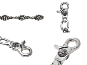 極美品 CHROME HEARTS クロムハーツ C CROSS SHORT-T 2クリップカットアウトCHプラス シルバーウォレットチェーン 中古 4c073758