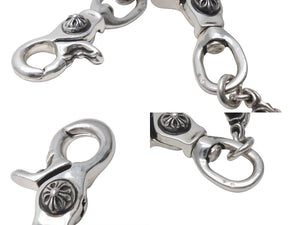 極美品 CHROME HEARTS クロムハーツ C CROSS SHORT-T 2クリップカットアウトCHプラス シルバーウォレットチェーン 中古 4c073758