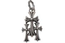 Load image into Gallery viewer, 極美品 CHROME HEARTS クロムハーツ ラージ 3CH トリプル クロス ペンダント トップ シルバー シルバー925 中古 4c073759