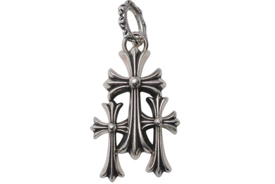 極美品 CHROME HEARTS クロムハーツ ラージ 3CH トリプル クロス ペンダント トップ シルバー シルバー925 中古 4c073759