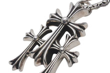 Load image into Gallery viewer, 極美品 CHROME HEARTS クロムハーツ ラージ 3CH トリプル クロス ペンダント トップ シルバー シルバー925 中古 4c073759