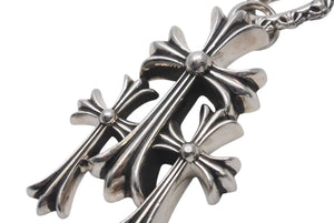 極美品 CHROME HEARTS クロムハーツ ラージ 3CH トリプル クロス ペンダント トップ シルバー シルバー925 中古 4c073759