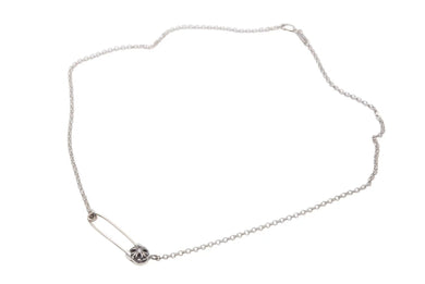 新品未使用 CHROME HEARTS クロムハーツ セーフティピン ネックレス 1Pダイヤ 18インチ シルバー 6.9g ペンダントトップ シルバー925 中古 4c073764