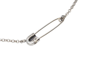 新品未使用 CHROME HEARTS クロムハーツ セーフティピン ネックレス 1Pダイヤ 18インチ シルバー 6.9g ペンダントトップ シルバー925 中古 4c073764