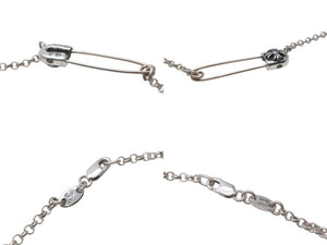 新品未使用 CHROME HEARTS クロムハーツ セーフティピン ネックレス 1Pダイヤ 18インチ シルバー 6.9g ペンダントトップ シルバー925 中古 4c073764