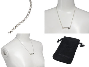 新品未使用 CHROME HEARTS クロムハーツ セーフティピン ネックレス 1Pダイヤ 18インチ シルバー 6.9g ペンダントトップ シルバー925 中古 4c073764
