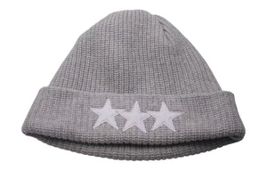 未使用 CHROME HEARTS クロムハーツ ビーニー ニット帽 パリ限定 BIG DADDY ビッグ ダディ カシミア グレー ワンサイズ 中古 4c073765