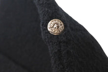 Load image into Gallery viewer, 新品未使用 CHROME HEARTS クロムハーツ 新作 クロスパッチ ハラコ ニット帽 ビーニー ブラック シルバー金具 OS 中古 4c073768