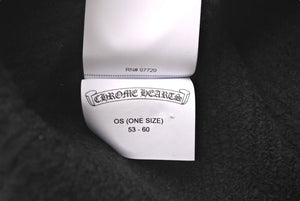 新品未使用 CHROME HEARTS クロムハーツ 新作 クロスパッチ ハラコ ニット帽 ビーニー ブラック シルバー金具 OS 中古 4c073768