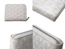 Load image into Gallery viewer, GOYARD ゴヤール マティニョンPM 二つ折り財布 コインケース ホワイト PVC レザー シルバー金具 美品 中古 4c073770