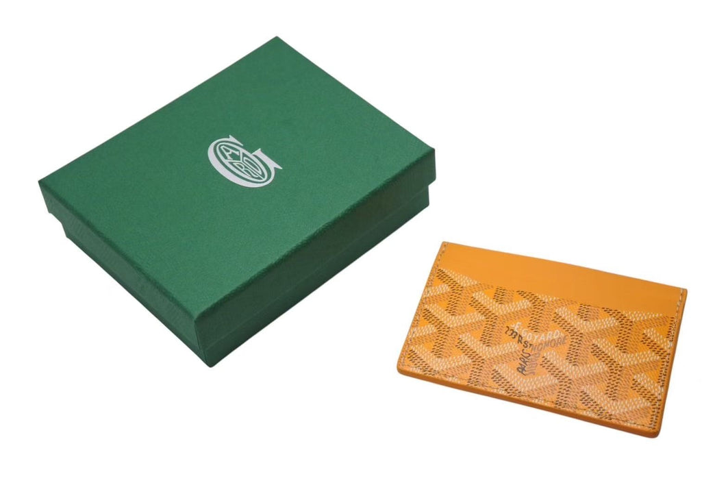 新品未使用 GOYARD ゴヤール サンシュルピス カードケース 名刺入れ STSULPPMLTY08CL08X PVC レザー イエロー 中古 4c073772