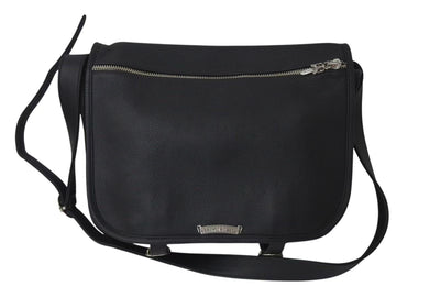新品同様 CHROME HEARTS クロムハーツ 新型 Softshoulder ソフトショルダーバッグ レザー ブラック シルバー金具 中古 4c073773