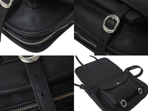 新品同様 CHROME HEARTS クロムハーツ 新型 Softshoulder ソフトショルダーバッグ レザー ブラック シルバー金具 中古 4c073773