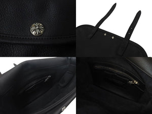 新品同様 CHROME HEARTS クロムハーツ 新型 Softshoulder ソフトショルダーバッグ レザー ブラック シルバー金具 中古 4c073773