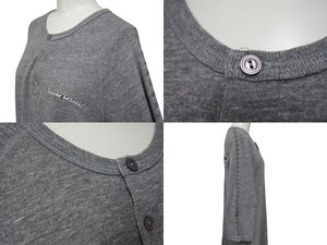 CHROME HEARTS クロムハーツ 七部丈 ヘンリーネックTシャツ サイズL フレア CHプラス スクロールロゴ プリント 美品 中古 4c073776