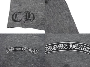 CHROME HEARTS クロムハーツ 七部丈 ヘンリーネックTシャツ サイズL フレア CHプラス スクロールロゴ プリント 美品 中古 4c073776