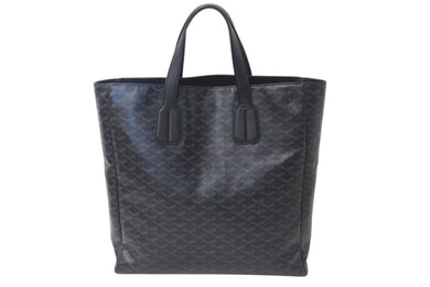 新品未使用 GOYARD ゴヤール サックヴォルテール 限定 トートバッグ 綿 麻 オール フランス製 ブラック ブラック金具 中古 4c073778