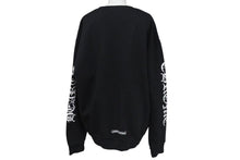Load image into Gallery viewer, 極美品 CHROME HEARTS クロムハーツ スウェット トレーナー サイズM 新型 ネックロゴ アームプリント ブラック コットン 中古 4c073779