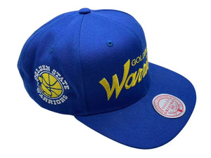 極美品 JUSTDON ジャストドン Mitchell＆Ness NBA ミッチェルアンドネス HWC ウォーリアーズ スナップバックキャップ ブルー 中古 4c073786