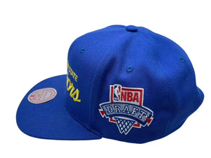 極美品 JUSTDON ジャストドン Mitchell＆Ness NBA ミッチェルアンドネス HWC ウォーリアーズ スナップバックキャップ ブルー 中古 4c073786