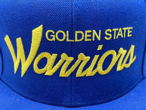 極美品 JUSTDON ジャストドン Mitchell＆Ness NBA ミッチェルアンドネス HWC ウォーリアーズ スナップバックキャップ ブルー 中古 4c073786