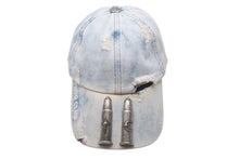 Load image into Gallery viewer, THUG CLUB サグクラブ TC Life Cap キャップ 帽子 デニム 銃弾 コットン ブルー アンティークシルバー金具 美品 中古 4c073788