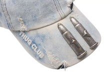 Load image into Gallery viewer, THUG CLUB サグクラブ TC Life Cap キャップ 帽子 デニム 銃弾 コットン ブルー アンティークシルバー金具 美品 中古 4c073788