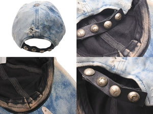 THUG CLUB サグクラブ TC Life Cap キャップ 帽子 デニム 銃弾 コットン ブルー アンティークシルバー金具 美品 中古 4c073788