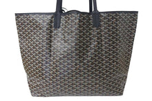 Load image into Gallery viewer, 極美品 GOYARD ゴヤール サンルイ XXL トートバッグ ハンドバッグ PVC レザー ブラック ヘリンボーン 中古 4c073798