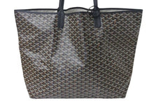 Load image into Gallery viewer, 極美品 GOYARD ゴヤール サンルイ XXL トートバッグ ハンドバッグ PVC レザー ブラック ヘリンボーン 中古 4c073798