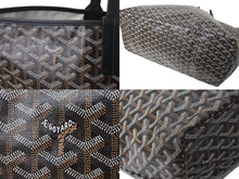 Load image into Gallery viewer, 極美品 GOYARD ゴヤール サンルイ XXL トートバッグ ハンドバッグ PVC レザー ブラック ヘリンボーン 中古 4c073798