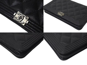新品未使用 CHANEL シャネル ボーイシャネル チェーンウォレット 長財布 AP1117 28番台 キャビアスキン ココマーク ブラック 中古 4c073811